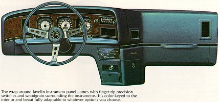 Tableau de bord d'une Javelin 1974