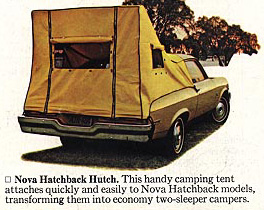 Nova Hatchback 1974 avec l'option "Hutch"