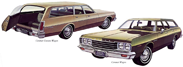 Coronet Custom Wagon et Coronet Wagon 1974