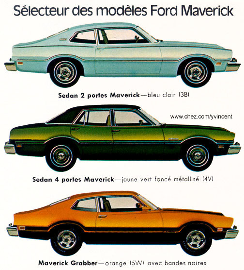 La gamme Maverick 1974