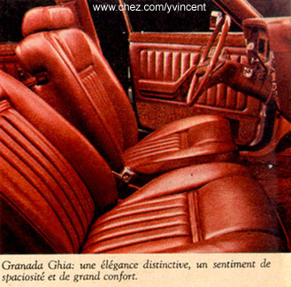 Intérieur de la Granada Ghia 1975